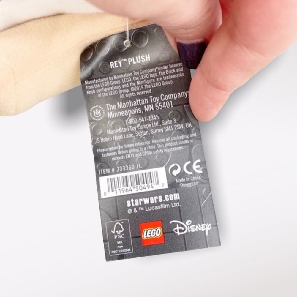 Disney Star Wars Lego Rey Plush OS NWT Kids Fan Collector Stuffed Animal Toy - Picture 4 of 4